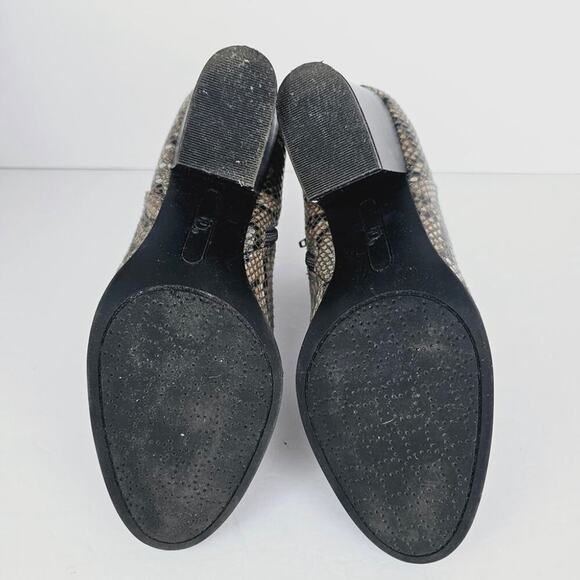 Women's Python Print Side Zip Block Heel Ankle Boots Size 7.5M - Picture 8 of 11